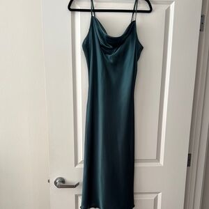 Bebe Slip Dress - deep emerald green/teal